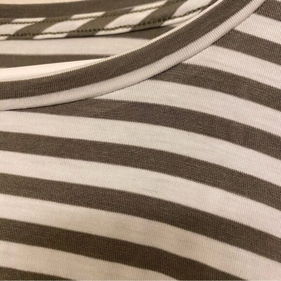 Columbia woman’s essential plus size basic tee crew neck gray green stripe -3X - Picture 7 of 9